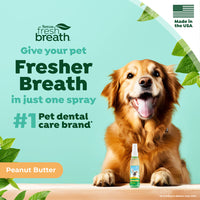 TropiClean Fresh Breath Peanut Butter Oral Care Spray for Pets, 4oz