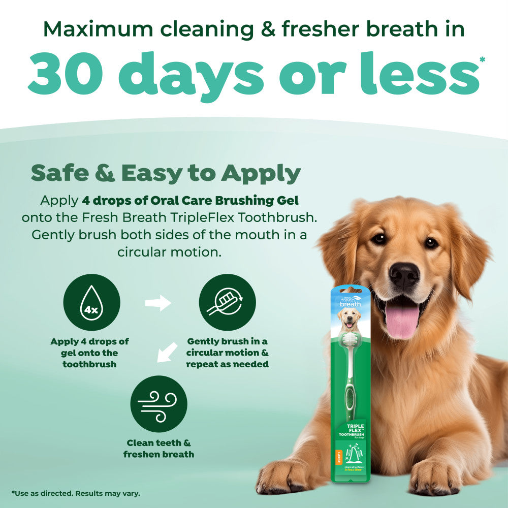 TropiClean Fresh Breath Triple Flex Toothbrush for Large Dogs