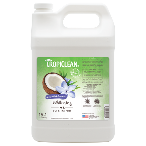 TropiClean Awapuhi & Coconut Whitening Shampoo for Pets, 1 gal