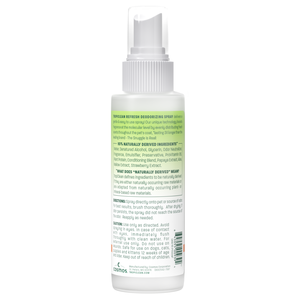 TropiClean Papaya Deodorizing Spray for Pets, 4oz