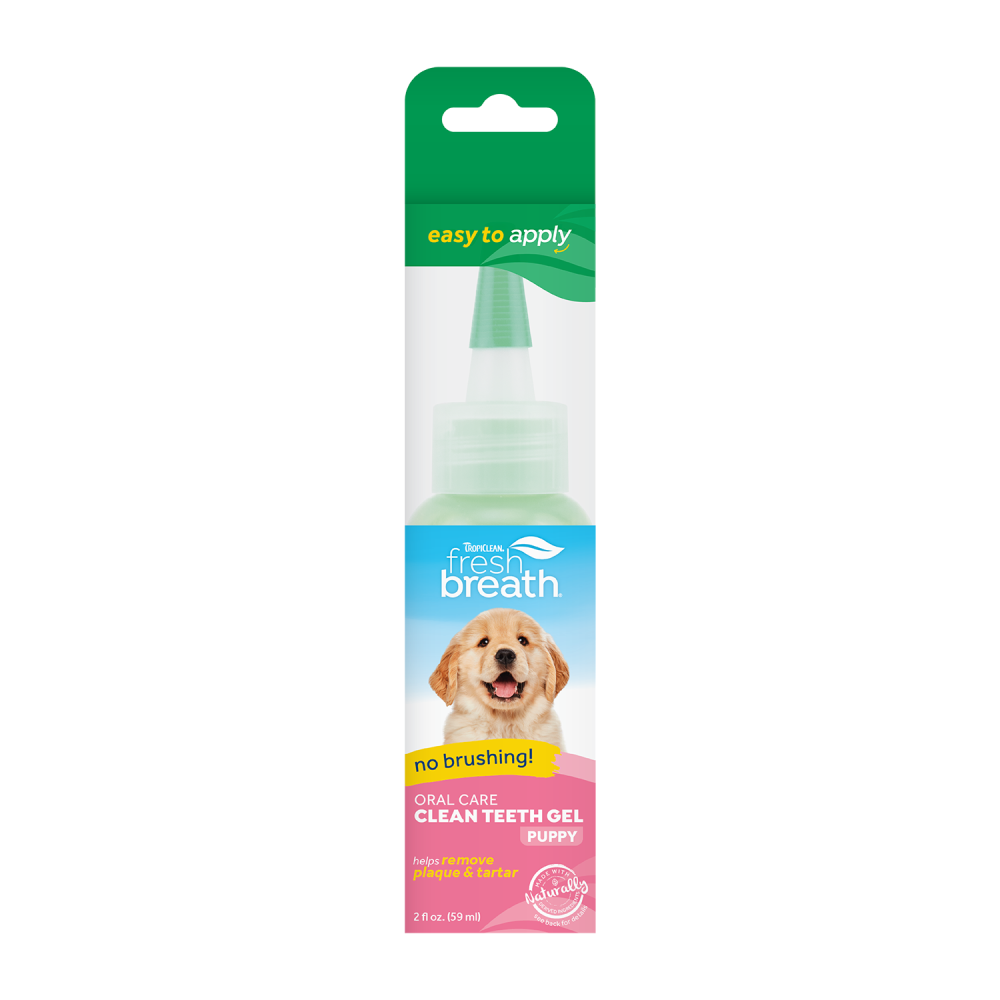 TropiClean Fresh Breath No Brushing Clean Teeth Dental & Oral Care Gel for Puppies, 2oz