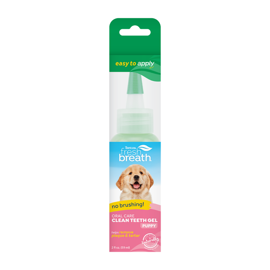 TropiClean Fresh Breath No Brushing Clean Teeth Dental & Oral Care Gel for Puppies, 2oz