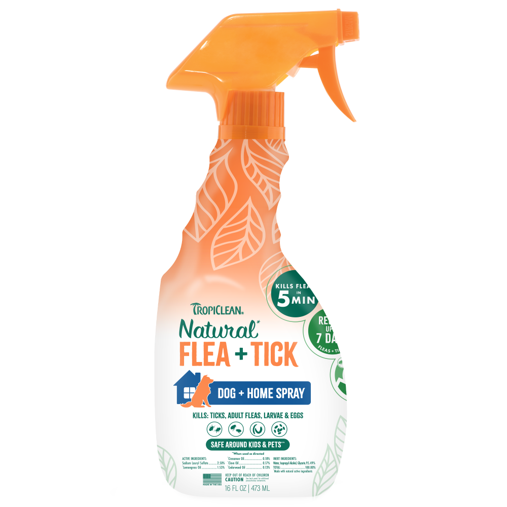 TropiClean Natural* Flea + Tick Dog Spray, 16oz