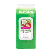 TropiClean Deep Cleaning Pet Wipes, 100ct