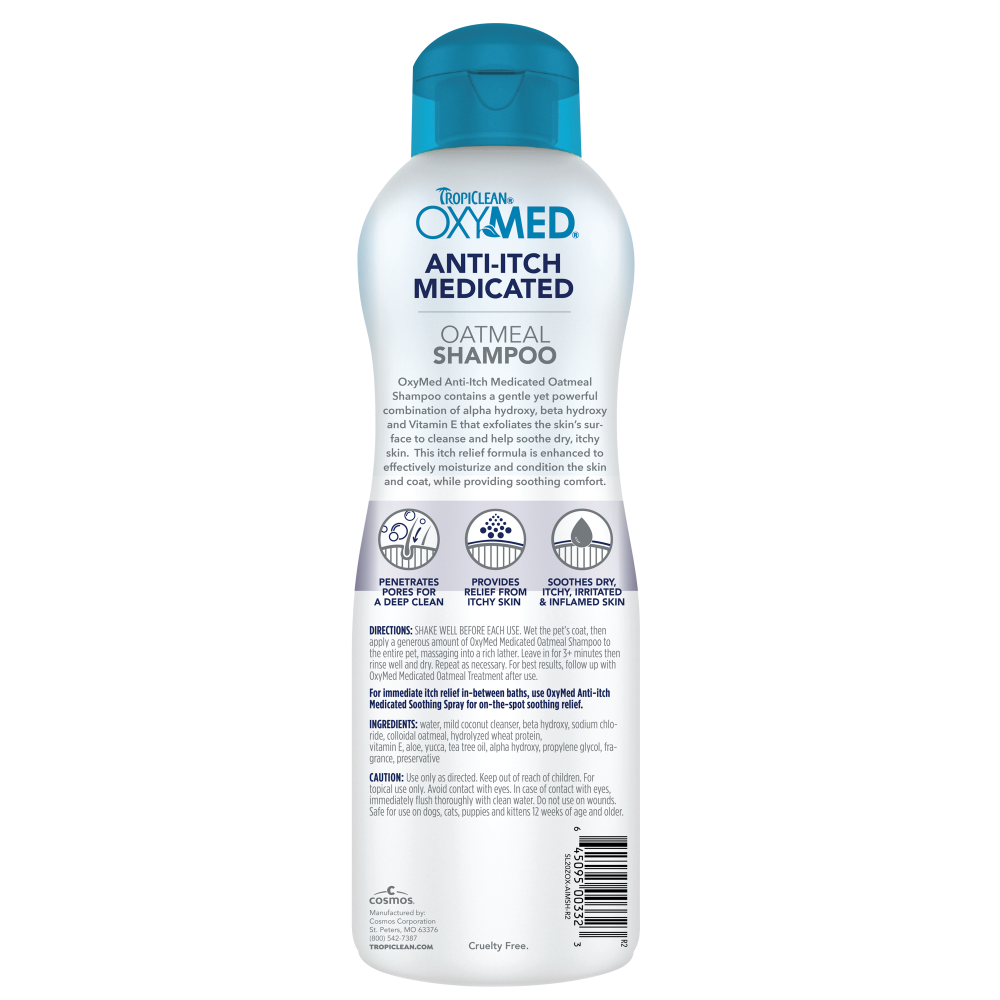 TropiClean OxyMed Medicated Anti-Itch Shampoo for Pets, 20oz