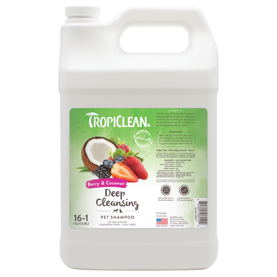 TropiClean Berry & Coconut Deep Cleansing Shampoo for Pets, 1 gal
