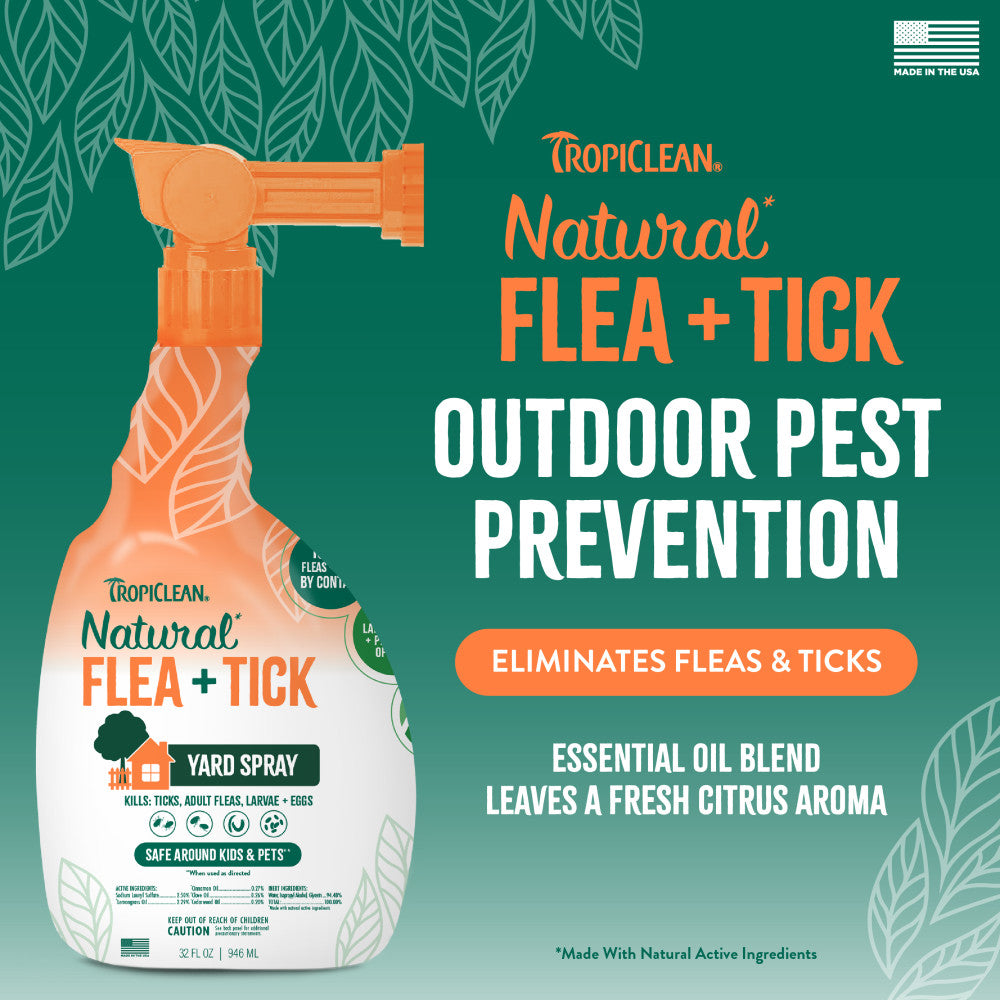 TropiClean Natural* Flea + Tick Yard Spray, 32oz