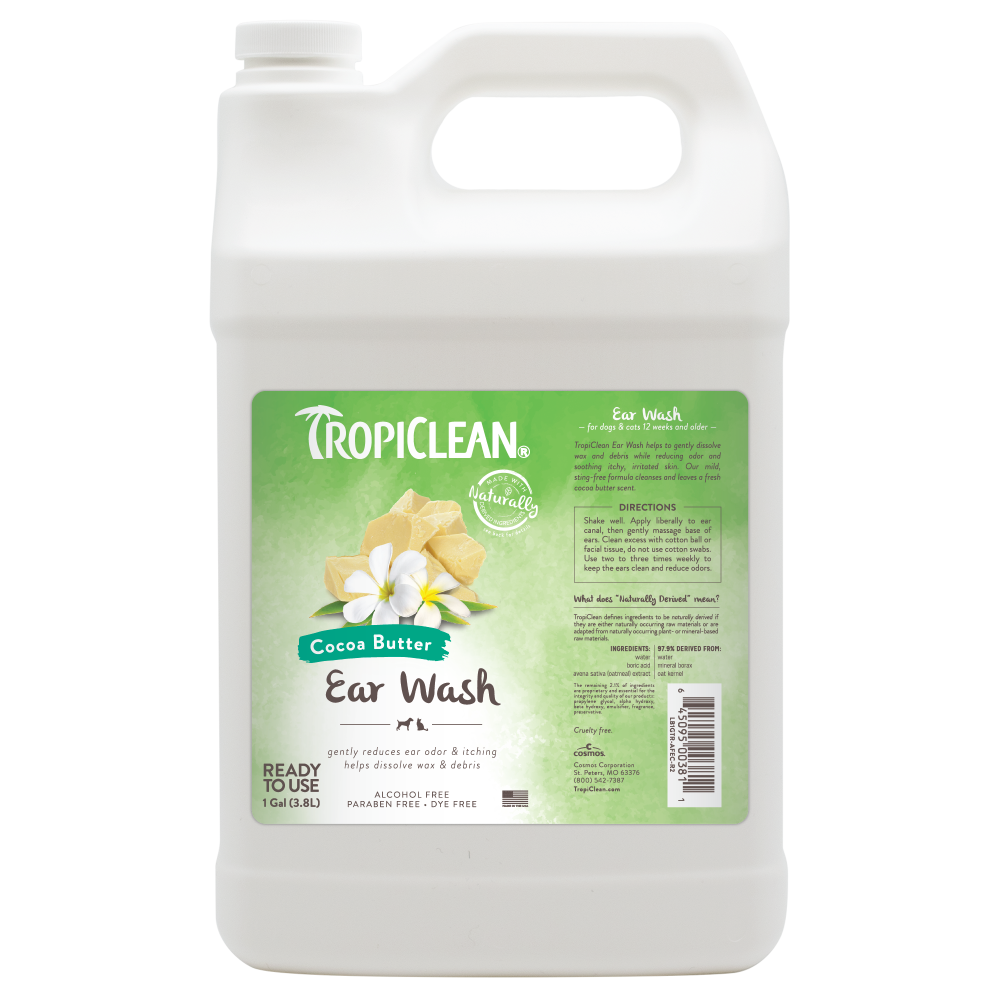 TropiClean Alcohol Free Ear Wash for Pets, 1 gal
