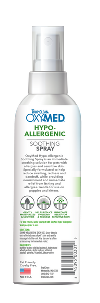 TropiClean OxyMed Hypoallergenic Anti Itch Spray for Dogs, 8oz