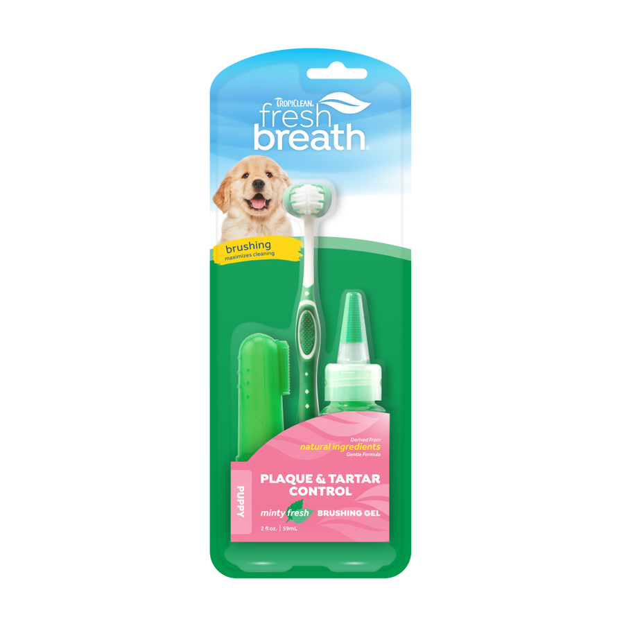 TropiClean Fresh Breath Plaque & Tartar Control Kit for Puppies
