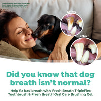 TropiClean Fresh Breath Triple Flex Toothbrush for Small and Medium Dogs
