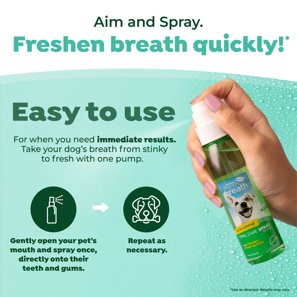 TropiClean Fresh Breath Oral Care Spray for Pets, 4oz