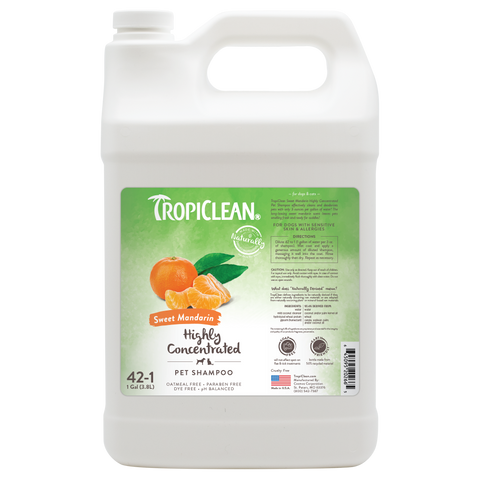 Sunsetting - TropiClean Sweet Mandarin High Concentrate Shampoo for Pets, 1 gal