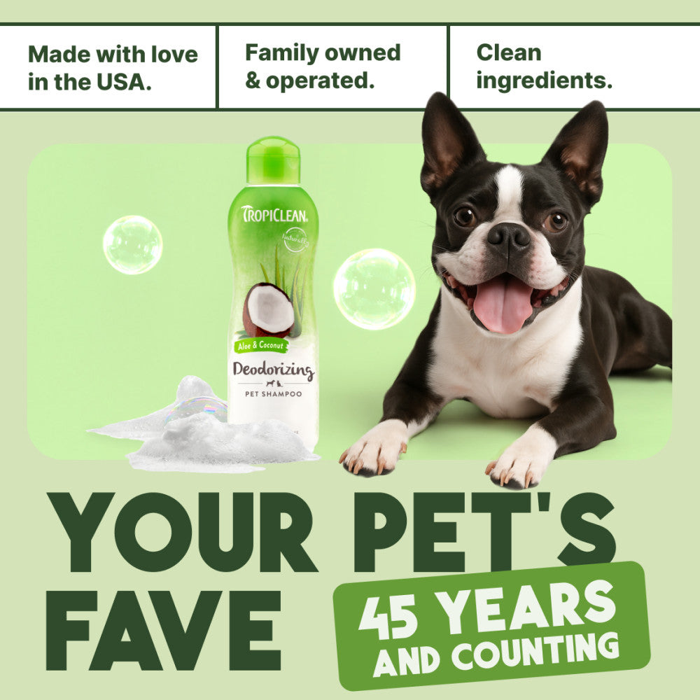 TropiClean Aloe & Coconut Deodorizing Shampoo for Pets, 1 gal