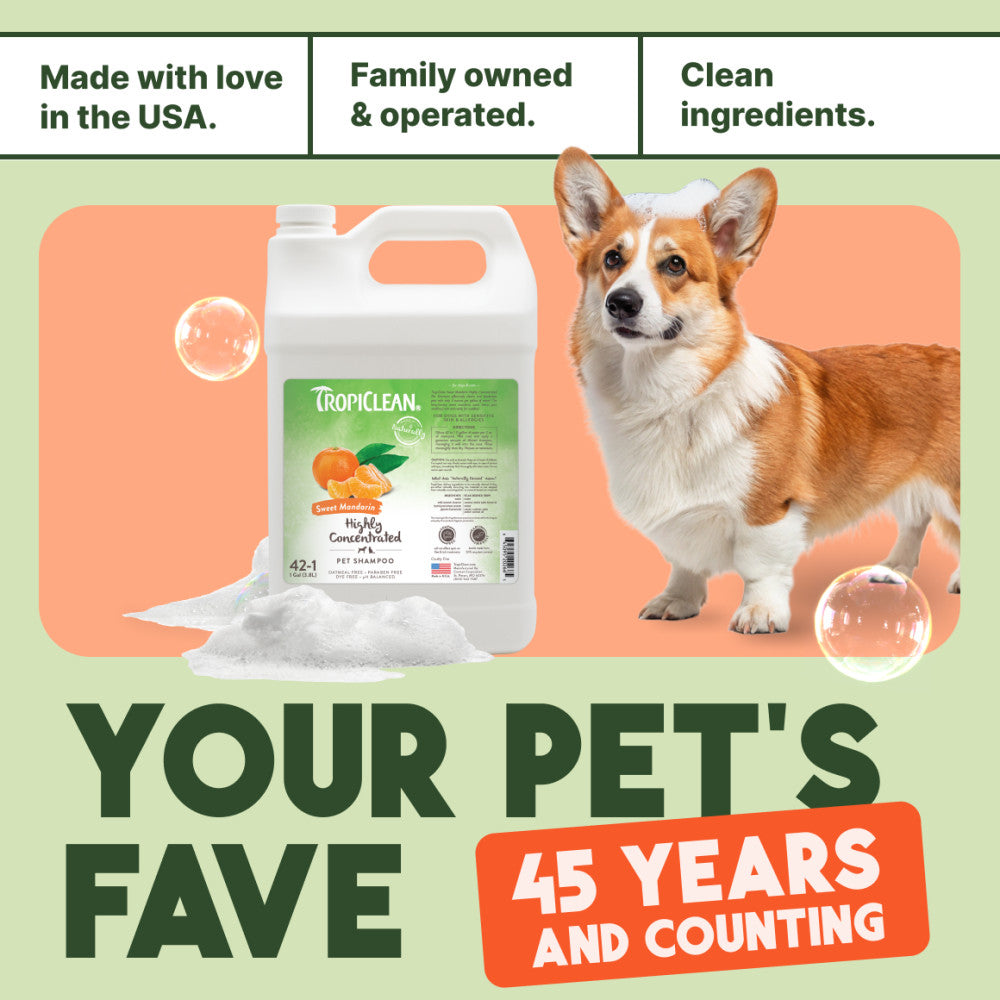 Sunsetting - TropiClean Sweet Mandarin High Concentrate Shampoo for Pets, 1 gal