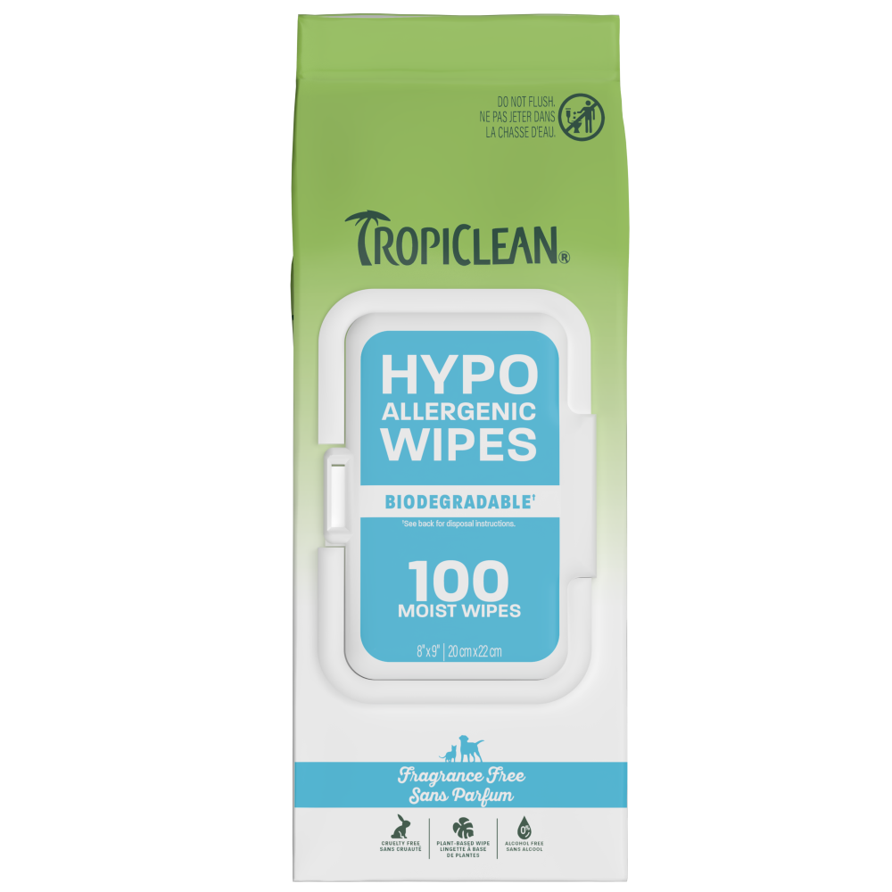 TropiClean HypoAllergenic Dog Wipes, 100ct