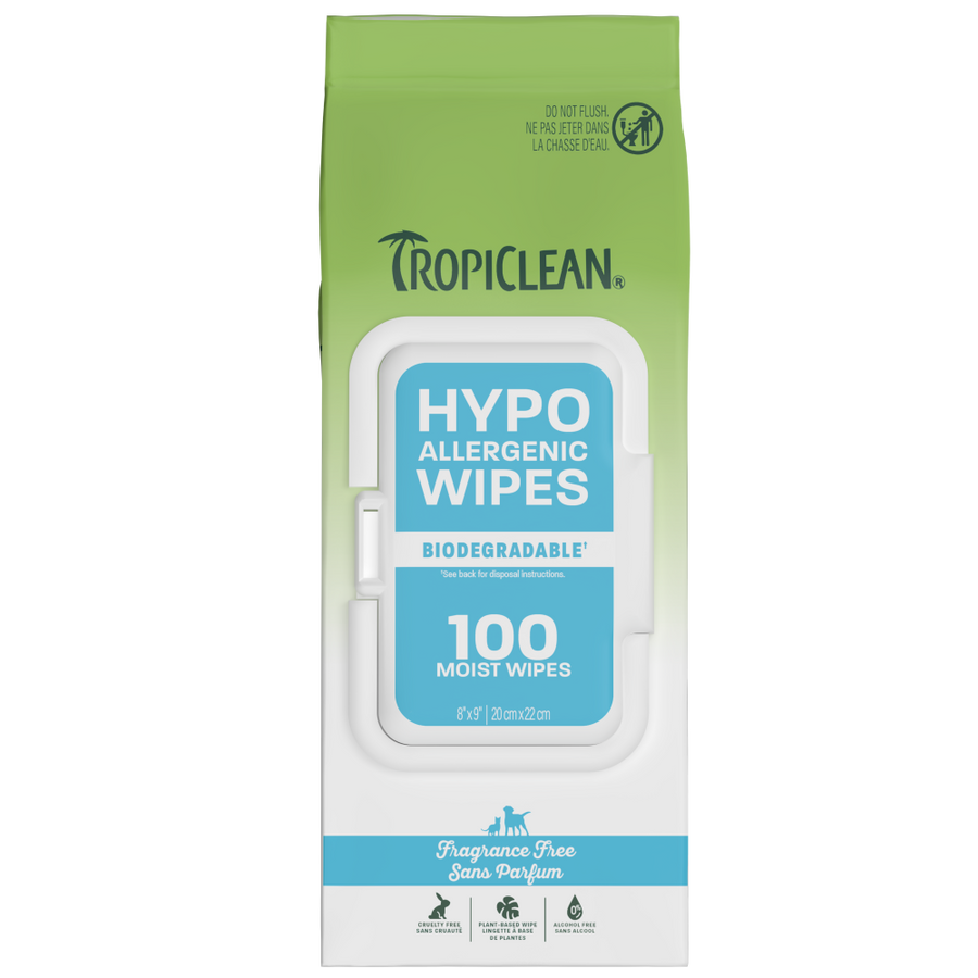 TropiClean HypoAllergenic Dog Wipes, 100ct