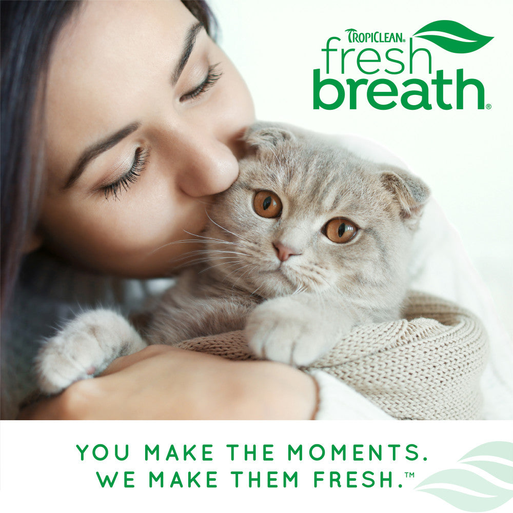 TropiClean Fresh Breath Odor & Tartar Control Dental Kit for Cats