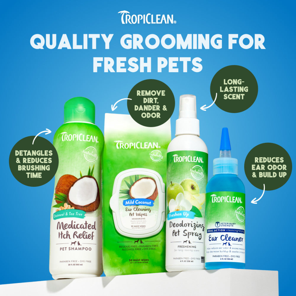 TropiClean Dog & Cat Ear Wipes, 50ct