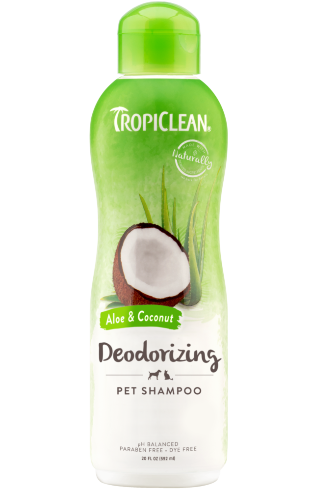TropiClean Aloe & Coconut Deodorizing Shampoo for Pets, 20oz - Lined Cap