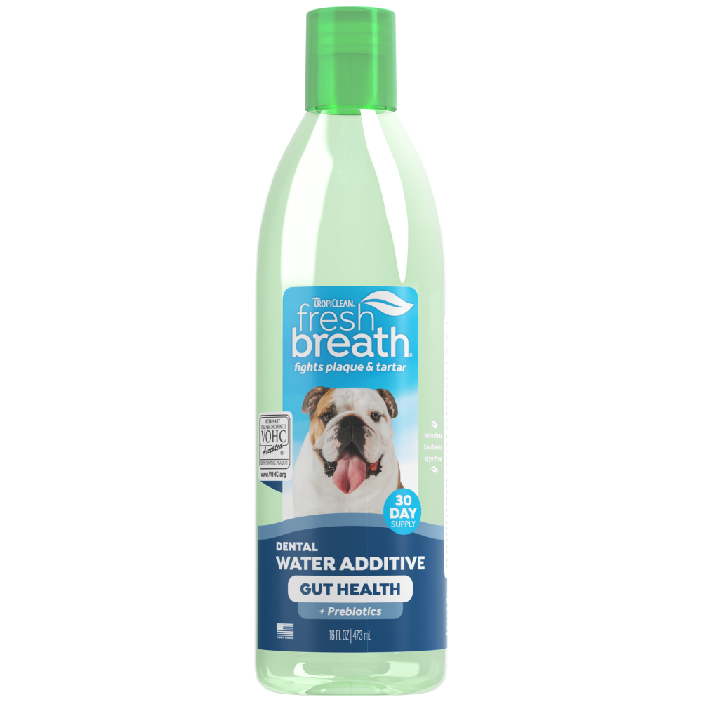 TropiClean Fresh Breath Dental Water Additive Plus Digestive Support for Dogs, 16oz