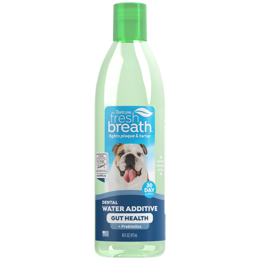 TropiClean Fresh Breath Dental Water Additive Plus Digestive Support for Dogs, 16oz