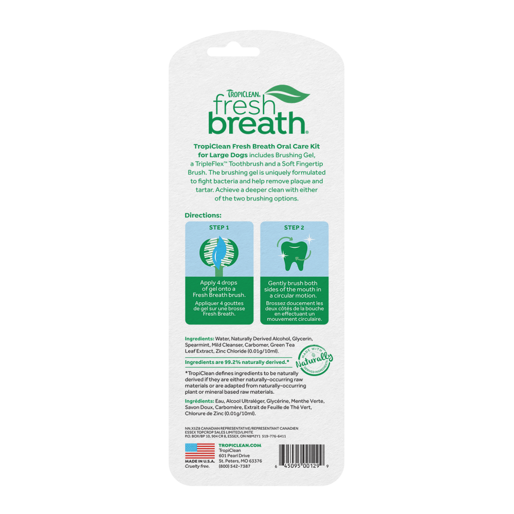 TropiClean Fresh Breath Plaque & Tartar Control Kit for Large Dogs