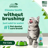TropiClean Fresh Breath Dental Water Additive for Cats, 16oz