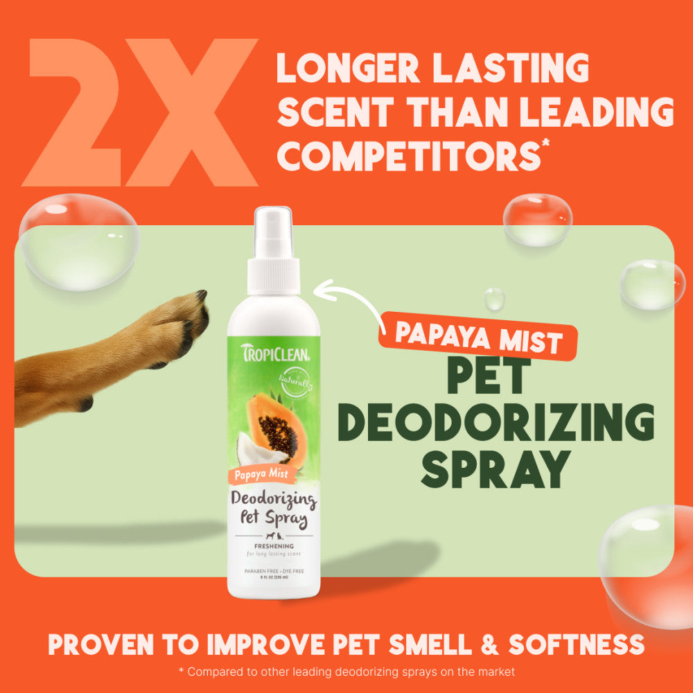 Sunsetting - TropiClean Papaya Mist Deodorizing Spray for Pets, 8oz