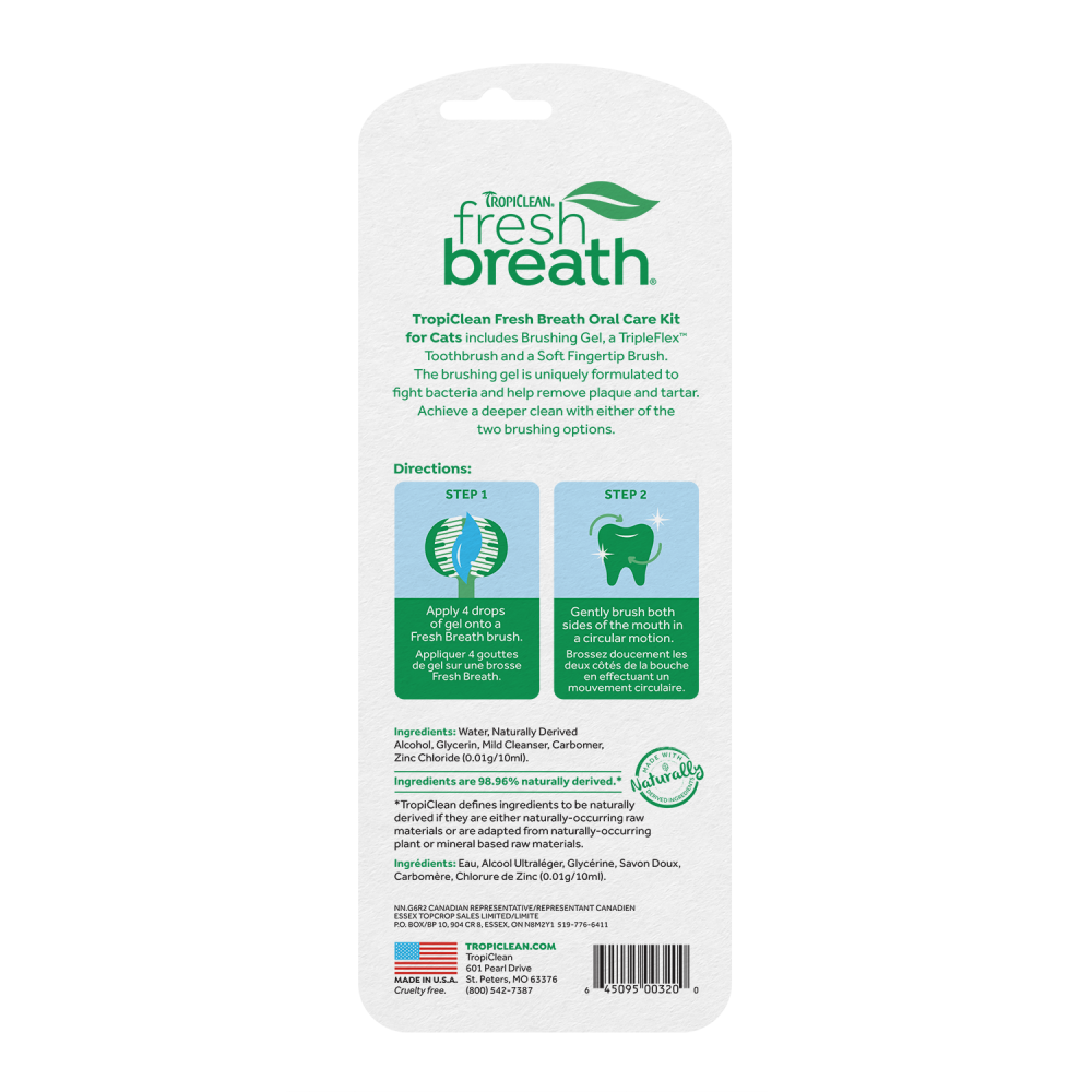 TropiClean Fresh Breath Plaque & Tartar Control Kit for Cats