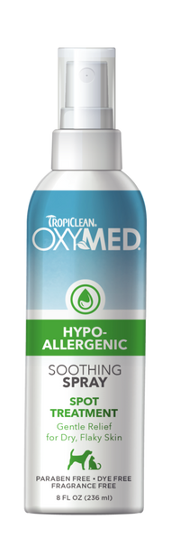 TropiClean OxyMed Hypoallergenic Anti Itch Spray for Dogs, 8oz