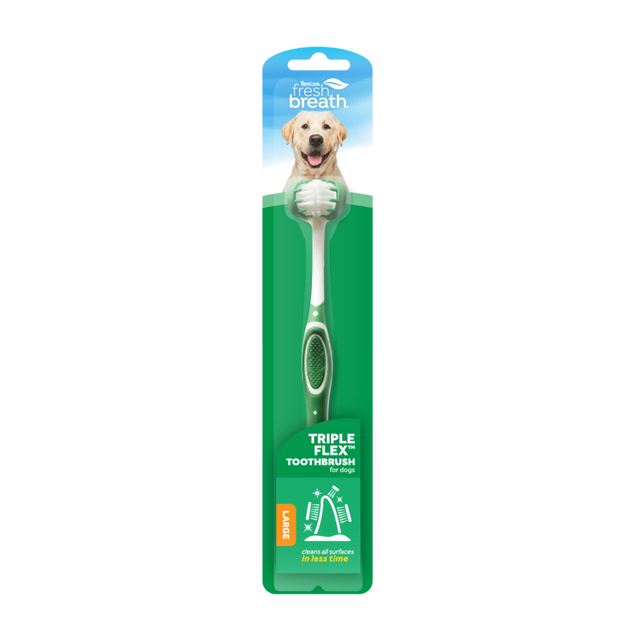 TropiClean Fresh Breath Triple Flex Toothbrush for Large Dogs
