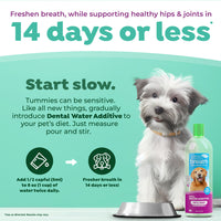 TropiClean Fresh Breath Dental Water Additive Plus Hip & Joint for Dogs, 33.8oz