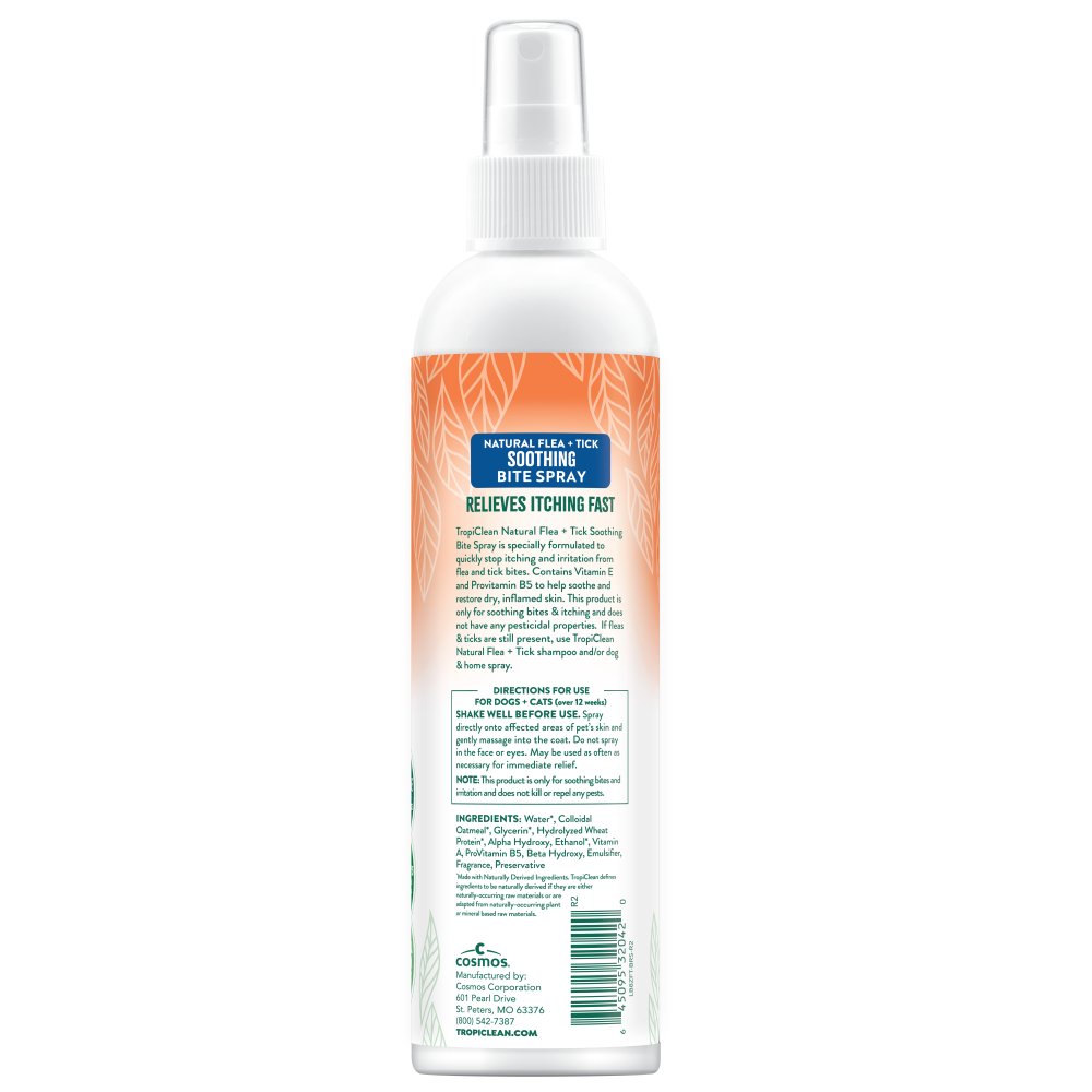 TropiClean Natural* Flea + Tick Bite Relief  Spray, 8oz