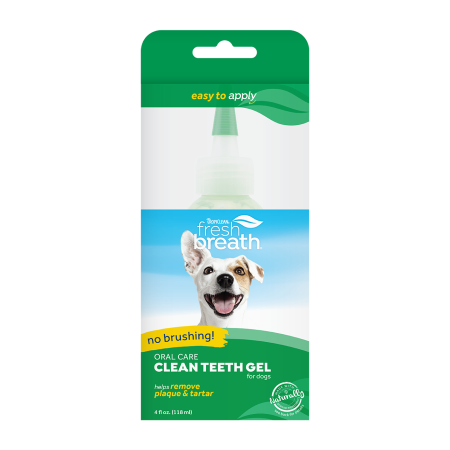TropiClean Fresh Breath No Brushing Clean Teeth Dental & Oral Care Gel for Dogs, 4oz